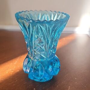 Vintage Brinn's Pressed Glass Vase
